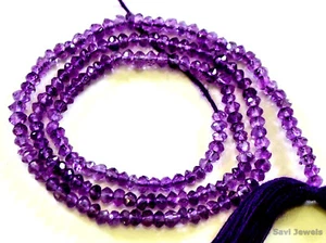 A++ AMATISTA 2.5-3mm Micro Facetado Rondelle Cuentas 13.5" str - Imagen 1 de 2