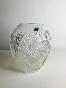 Alte Kugelvase Prunkvase Vigletta Bleikristall Wirbelschliff Höhe ca.12 cm - Bild 1 von 3