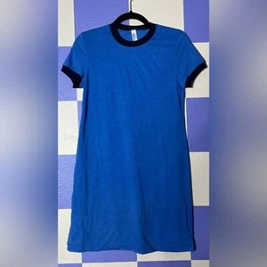 Neu ohne Etikett American Apparel Ringer Tee Minikleid in blau Colorblock - Größe S - Bild 1 von 4
