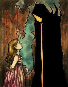 Gothic little girl with demon friend comic FANTASY ART 11x14 - Picture 1 of 1