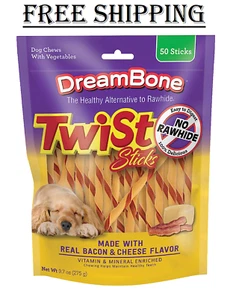Dreambone Chicken & Vegetable Twist Sticks Rawhide Free Treats for Dogs 50 Count - Picture 1 of 6