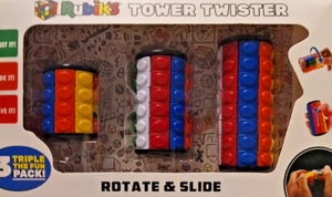 Rubiks Tower Twister Rotate & Slide 3 Triple the Fun Pack New & Sealed - Picture 1 of 12