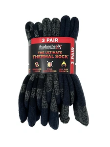 Avalanche 3 Paar gepolsterte Thermo Crew-Socken für Herren Größe 6-12 marineblau - Bild 1 von 4