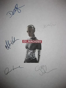 Ex Machina Signed Film Script x5 Domhnall Gleeson Alicia Vikander Isaac reprint - Imagen 1 de 1