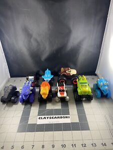 Lot of 9 Misc Monster Truck Die Cast Plastic Cars Various Years Brands 