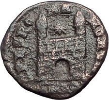 MAGNUS MAXIUMS 383AD Authentic Ancient Roman Coin LEGIONARY CAMP GATE i65061