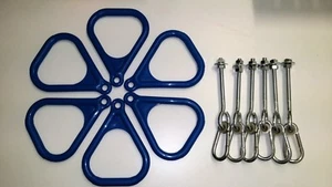 6 x Trapeze Triangle Handles + Swing Hangers Kit DIY Ninja Backyard Obstacle - Picture 1 of 7
