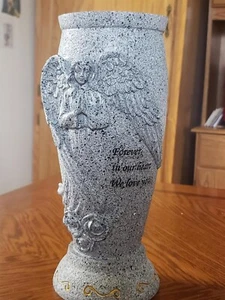 Vaso Cimitero Memoriale Tomba Vaso con Punte da Terra Angelo Vasi per Fresco - Foto 1 di 7