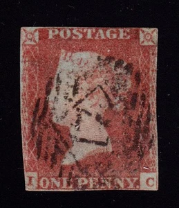 GREAT BRITAIN  SCOTT# 3  USED BLUISH PAPER... QUEEN VICTORIA - Picture 1 of 2