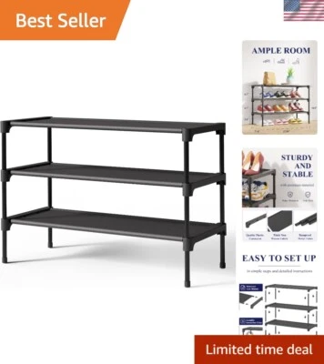 Versátil organizador de zapatos - Estante mediano apilable no tejido para armario y entrada Foto 1 de 4