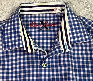 Robert Graham Shirt Mens XL Blue Gingham Plaid Check Long Sleeve Tailored Fit - Picture 1 of 12