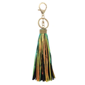 Accesorio de bolso con llavero dorado verde borla metálica - Imagen 1 de 4