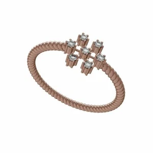 14k Sólido Oro Rosa 0.11cts Natural Anillo de Compromiso Blanco Diamante Joyería - Imagen 1 de 3