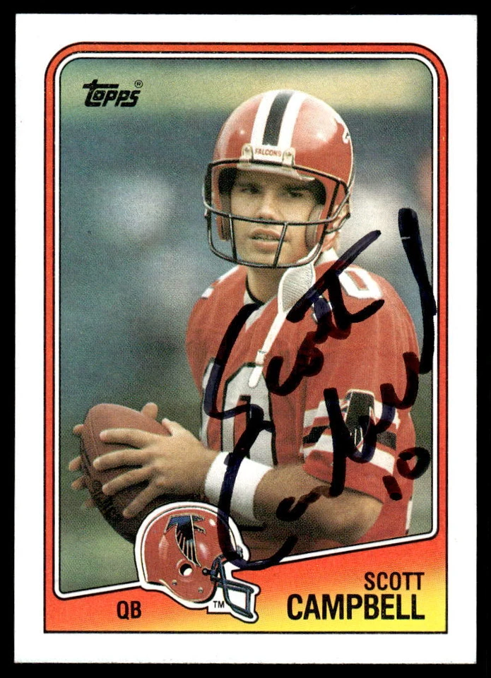 Scott Campbell Signed ATLANTA FALCONS Card  1988 Topps - Image 1 of 1