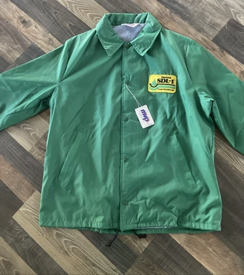 MVP Stauffer Green Nylon Snap Button Jacket  Size L Made in USA New Old Stock - Imagem 1 de 4