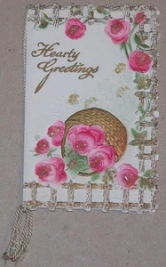 BIGLIETTO DI AUGURI VINTAGE VITTORIANO FUSTELLATO AUGURI CORDIALI BUON NATALE GERMANIA - Foto 1 di 1