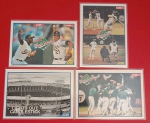 4 Card Lot 1990 Score 1989 World Series Set Giants vs. Athletics MLB NM-MT  - Picture 1 of 9