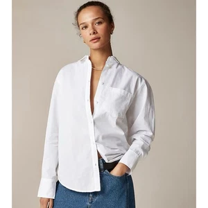 Neu mit Etikett J. Crew 2T Tall Garçon Classic Shirt Cotton Popeline White - Bild 1 von 7