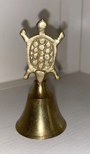 Vtg Small Brass Turtle Bell 3.25” Tall Vintage - Picture 1 of 6