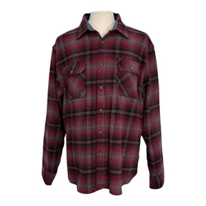 Camisa XXL de franela para hombre Jachs MFG Heritage roja abotonada negra a cuadros 100 % algodón - Imagen 1 de 6