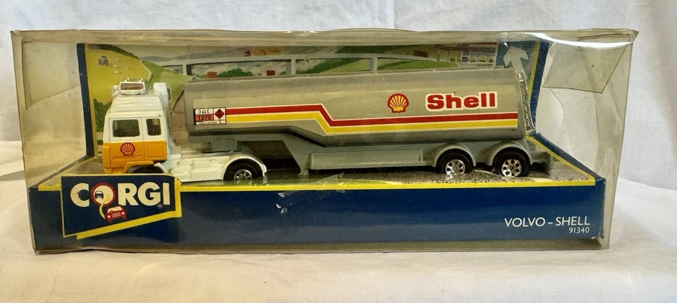 Camión cisterna de combustible Corgi 91340 Volvo Shell diecast 1991 Mattel Box vintage Foto 1 de 4