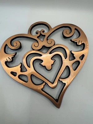 Cocina trivet corazón hierro fundido cobre chef mimado Foto 1 de 3