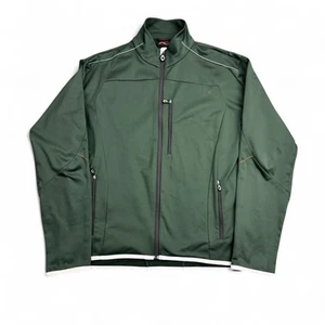 KJUS Jacket Mens Large Green Softshell Fleece Lined Full Zip Golf Baselayer - Picture 1 of 12