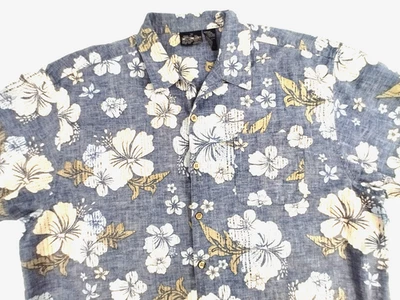 OP Sports Mens Casual Tropical Shirt Size:XXL 54 100% Cotton Button Up Blue - Image 1 of 4