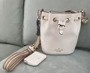 NWT Kate Spade Cream Pebble Leather Mini Bucket Bag with Change Purse - $359 - Picture 1 of 10