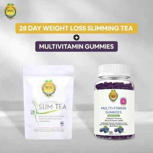 28 Day Weight Loss Slimming Tea + Multivitamin Gummies - Picture 1 of 13