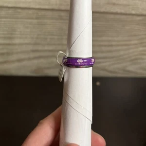 “Be Happy” 4 Leaf Clover PurpleBand Size 10 Unisex Fashion Piece Stainless Steel - Picture 1 of 3