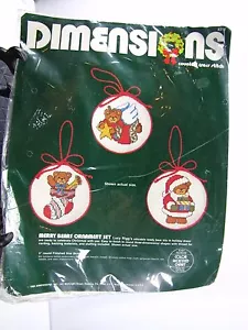 Dimensions Christmas #8314 Counted Cross Merry Bears Ornament Set NEW - Picture 1 of 3