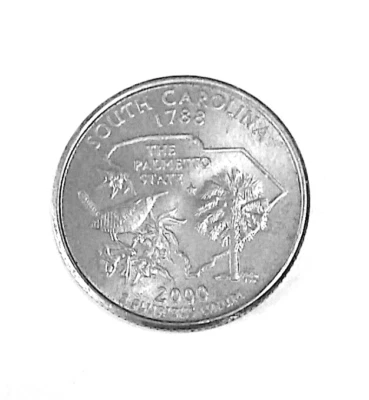 2000-P- SOUTH CAROLINA STATE QUARTER FROM  US MINT ROLL C- NGC PRICE CHARTS  (B) - Image 1 of 4