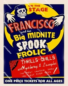 MIDNIGHT SPOOK SHOW FRANCISCO 1940 ALIANCE KINO 11 X 14 TUMMELN POSTER - Bild 1 von 1