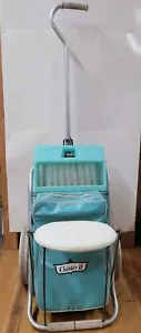 Clubster Golf Cart Push Pull Rollbag Caddy Sitz hellblau Vintage TOP - Bild 1 von 12