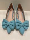 Journee Collection Womens Mint Blue Orana Bow Pointed Toe Pumps Size 7 M US