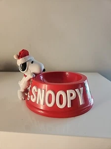 Vintage 2001 Red Peanuts Snoopy Small Dish Dog Bowl Plastic Candy Dish Bowl - Picture 1 of 13