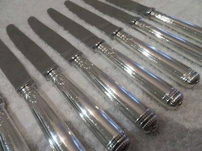 复古 1990 镀银 9 件甜点刀 Christofle Malmaison 帝国 19,7 厘米 — 第 1/4 张图片