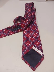 Burberrys of London Vintage Silk Tie Red Geometric Pattern Made in Italy - Picture 1 of 4