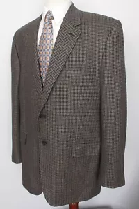Chaps Houndstooth 100% Lambswool Mens Sport Coat 46L 2 Button - Picture 1 of 6