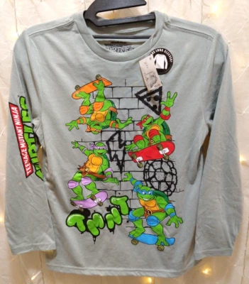 Camisa gris mediana Nickelodeon para niños nueva con etiquetas Teenage Mutant Ninja Turtle gráfico cómic Foto 1 de 4