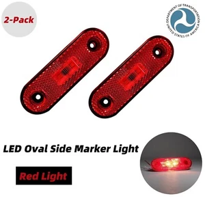 2PCS 12V LED Oval Marker Clearance Side Lights Car Trailer Truck Lorry Red Amber - Picture 1 of 12