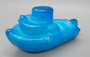 Pisapapeles Boyd’s Crystal Art Glass TEDDY remolcador Capri azul ~ - Imagen 1 de 3