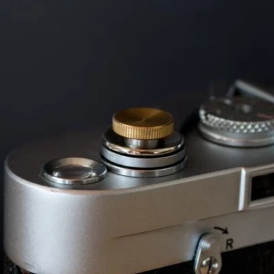 NANIGASHI Shutter Release Button Brass Base finish SMALL Made in Japan - Image 1 of 4