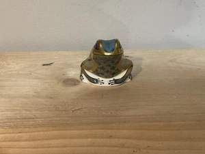 Royal Crown Derby Fountain Frog Paperweight - Gold Stopper - Picture 1 of 4