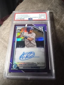 2024 BOWMAN CHROME 1ST AGUSTIN RAMIREZ PURPLE REFRACTOR AUTO 250 Psa 10 GEM MINT - Picture 1 of 2