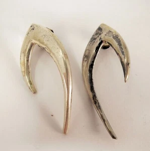 Sterling Silver Earrings Star Trek Modern 925 Minimal 11.75g Mexico Pierced - Picture 1 of 6