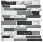 Art3d Peel and Stick Tile Kitchen Bathroom Backsplash Grey White Brick Stick