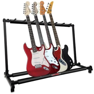 5 Core Multi Guitar Rack Stand Floor 7 Slot Acoustic Electric Guitars Holder - Picture 1 of 11
