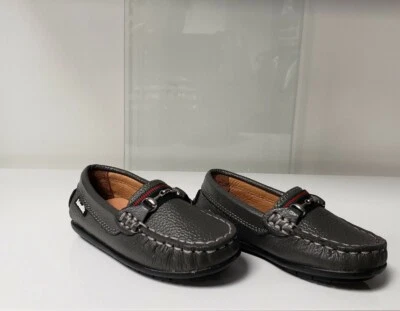 NUEVO EN CAJA NUEVO Venettini Toby Bebé Niños Gris Cuero Mocasines Zapatos Hebilla 21 EE. UU. 5 Foto 1 de 2